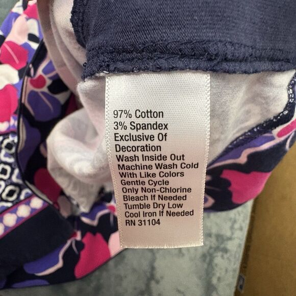 Crown & Ivy Navy/Pink Floral Stretch Knit Side Lace Back Zip Dress $99 XL - Picture 8 of 8